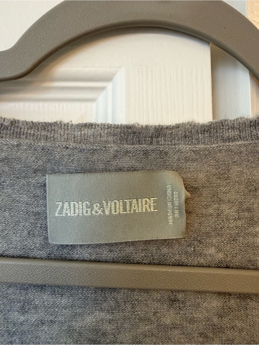 ZADIG & VOLTAIRE grey cashmere sweater skull buttons size small - Picture 5 of 8